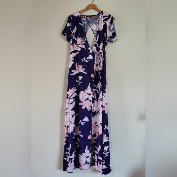 Azalea Regalia Wrap Maxi Dress Lulu's - Picture 11 of 12